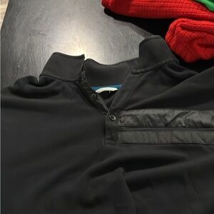 Black Polo Shirt with Button Detail